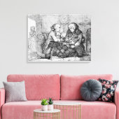 Chatten, illustratie canvas afdruk (Insitu (Woonkamer))