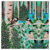 Chatter de Noël Chickadees Tissu 1 (Échantillon)