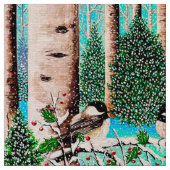 Chatter de Noël Chickadees Tissu 1 (Fermer)