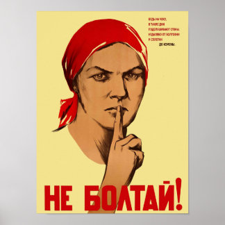 Chatter niet! Ne Boltay. CCCP Sovjet-Unie Poster