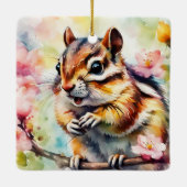 Chattering Spring Chipmunk Keramisch Ornament (Achterkant)