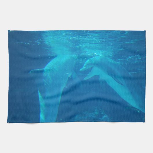 Chatting Dolphin Pair Kitchen Towel Theedoek (Horizontaal)