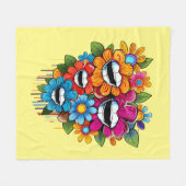 Chatty Blossoms Taza Fleece Deken (Voorkant (Horizontaal))