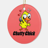 Chatty Chick Keramisch Ornament (Links)