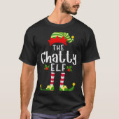 Chatty Christmas Elf Matching Pajama X-mas Party  T-shirt (Voorkant)