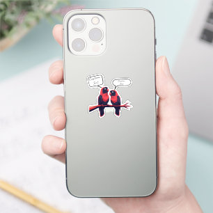Chatty Companions: gepersonaliseerde Lovebirds-lap Sticker