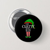Chatty Elf Family Matching Group Christmas Premium Ronde Button 5,7 Cm (Voorkant /achterkant)