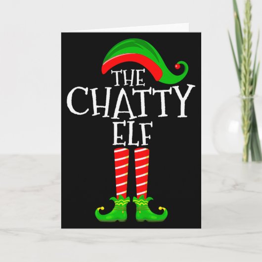 Chatty Elf Funny Matching Family Group Christmas P Kaart (Voorkant)