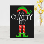 Chatty Elf Funny Matching Family Group Christmas P Kaart (Gele Bloem)
