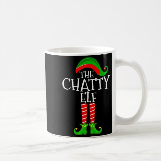 Chatty Elf Funny Matching Family Group Christmas P Koffiemok (Rechts)