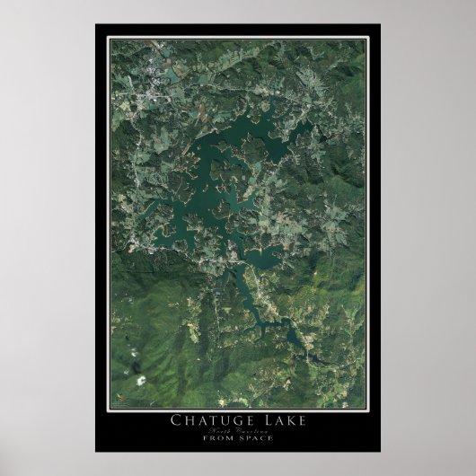 Chatuge Lake North Carolina-Georgia Satellite Map Poster (Voorkant)