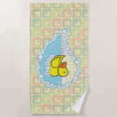 Chaucer de Rubber Duck Beach Handdoek (Voorkant)