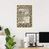 Chaucer Leaf van Kelmscott Press Poster (Thuiskantoor)