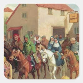 Chaucer's Pilgrims - Canterbury Tales Vierkante Sticker