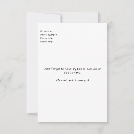 Chaud affreux Noël Fête Invitation (Dos)