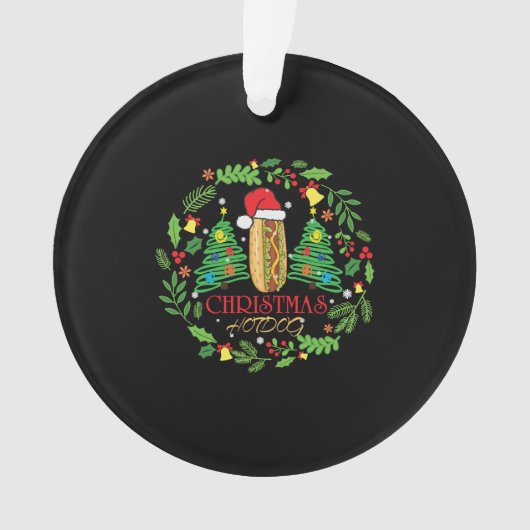 Chaud Amoureux des chiens Noël Vilain Hot Dog T-sh (devant)