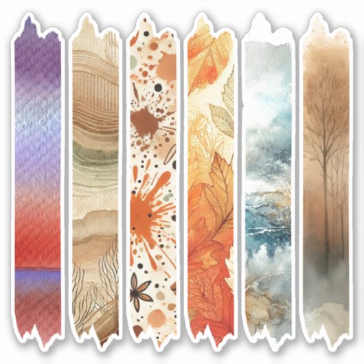 Chaud Automne Aquarelle Washi Bande Stickers (Devant)