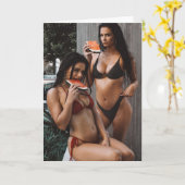 CHAUD BIKINI FILLES ANNIVERSAIRE WATERMELON CARTE (Fleur jaune)