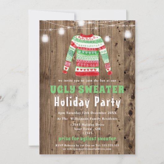 Chaud de Noël moche Fête Invitation (Devant)