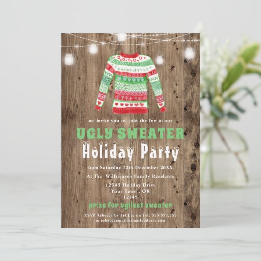 Chaud de Noël moche Fête Invitation (Debout devant)