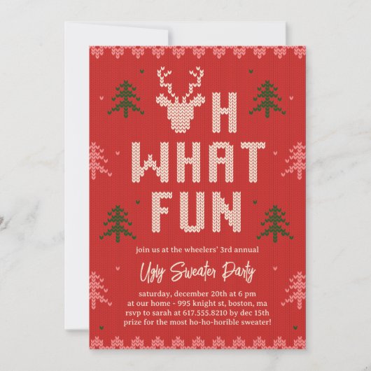 Chaud de Noël moche Fête Invitation (Devant)