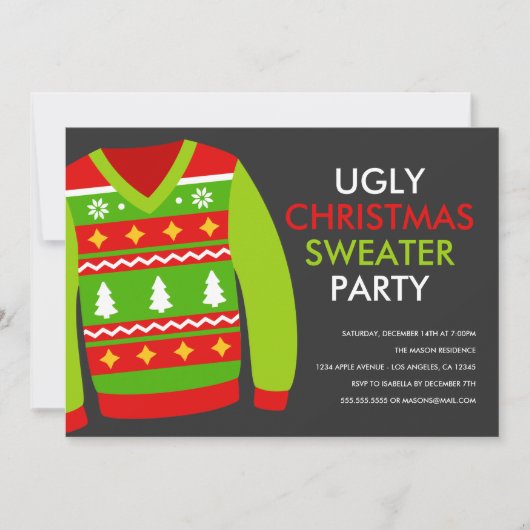 Chaud de Noël moche Fête Invitation (Devant)