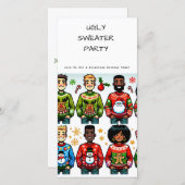 Chaud de Noël moche Fête Invitation (Devant / Derrière)