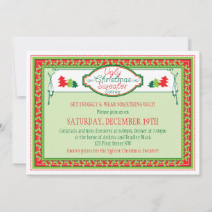 Chaud de Noël moche Fête Invitation