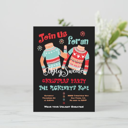 Chaud doux Noël Invitation (Debout devant)