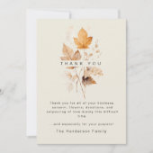 Chaud Foliage d'automne Bereavement Merci funérair (Devant)