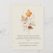 Chaud Foliage d'automne Bereavement Merci funérair (Devant / Derrière)