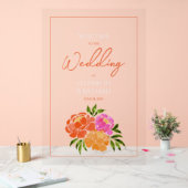 Chaud Mariage Bienvenue Florale Rose Orange (Mariage)