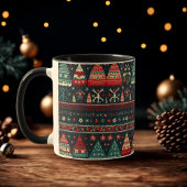 Chaud moche Mug de Noël Motif nordique sur noir