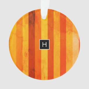 Chaud Patiné Orange Rouge rayures Monogramme