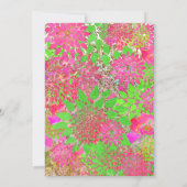 Chaud Pink Lime Green Floral Dahlia Invitation (Dos)