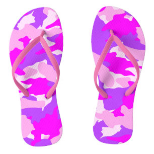 Chaud rose blanc et violet Camo tongs militaires