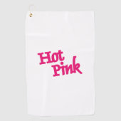 Chaud rose blanc serviette de golf (Devant)