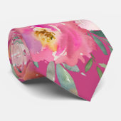 Chaud rose clair Joli Rose Cravate Floral (Roulé)