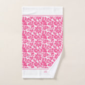 Chaud Rose Et Blanc Damas (Serviette à main)