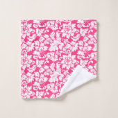 Chaud Rose Et Blanc Damas (Gant de toilette)