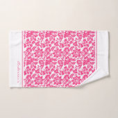 Chaud Rose Et Blanc Damas (Serviette à main)