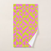 Chaud rose Lime Chartreuse Motif géométrique (Serviette à main)