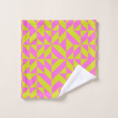 Chaud rose Lime Chartreuse Motif géométrique (Gant de toilette)