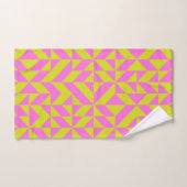 Chaud rose Lime Chartreuse Motif géométrique (Serviette à main)
