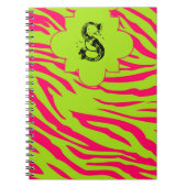 Chaud rose Lime Zebra Imprimer Carnet Spiral anima (Devant)