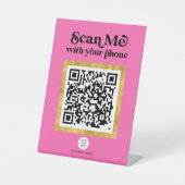 Chaud rose moderne code QR tendance signe d'affair (Recto)