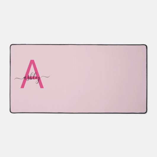 Chaud rose moderne Script Girl Monogramme Nom (Recto)