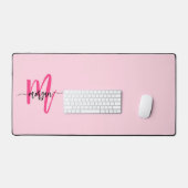 Chaud rose moderne Script Girl Monogramme Nom (Clavier et souris)