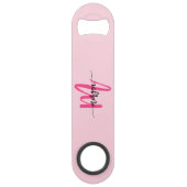 Chaud rose moderne Script Girl Monogramme Nom (Dos)