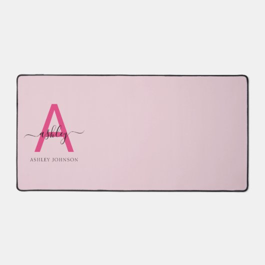 Chaud rose moderne Script Girl Monogramme Nom (Recto)